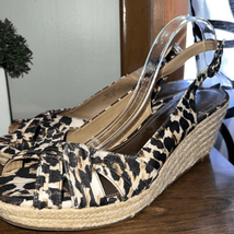 Michelle D Loeffler Knotted Wedge Espadrilles Leopard size 11 - $16.66