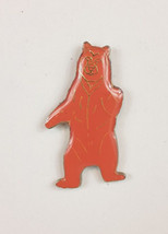 Standing Orange Grizzly Bear Pin from the 80s Vintage Enamel Lapel Hat Tac - £3.09 GBP