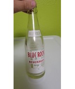 Rare Vintage Antique Soda Pop Glass Bottle Blue Rock Beverages Clear Mon... - £23.11 GBP