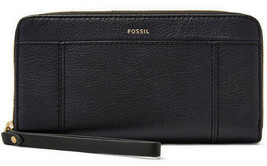 Fossil Jori RFID Zip Clutch Navy Leather Wristlet SWL3008406 Purse NWT $88 MSRP - £34.06 GBP