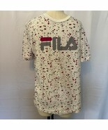 FILA x Urban Outfitters White Grafitti Allover Print Tee Shirt Men&#39;s Siz... - $377.24 MXN
