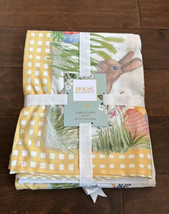House &amp; Garden Easter Eggs Bunny Tablecloth 60”x 84” Plaid Print - £27.94 GBP