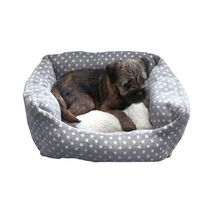 Rosewood 40 Winks Small Dog/ Cat Sleeper Bed, 16-inch, Grey/ Cream Spot  - $135.00