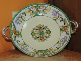 Hand Painted Noritake handled Bowl 6.5&quot; Birds Fish Dish phoenix koi sea ... - $17.09