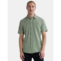 George Men&#39;s Short Sleeve Knit Button Front Shirt 2XL (50-52) Faded Spruce - $18.99