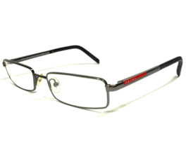 PRADA Eyeglasses Frames VPS 52A 74S-1O1 Black Red Silver Rectangular 52-17-140 - £55.01 GBP