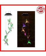 Eco-Friendly Solar Hummingbird Wind Chimes - Automatic Color-Changing Li... - $42.68 CAD
