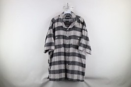 Vintage 90s Streetwear Mens 2XB Faded Short Sleeve Collared Button Shirt Plaid - $49.45