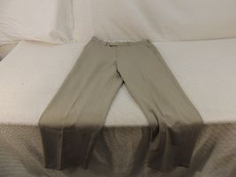 Perry Ellis Pleated Dress Pants Men&#39;s 34x32 99% Polyester 1% Rayon Tan 5... - $7.17