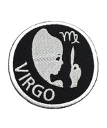 Virgo Zodiac Embroidered Iron On Patch 2.9&quot; Choose Hook &amp; Loop or Iron On - $126.15 MXN+
