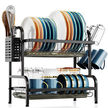 2 Tier Over The Sink Dish Drying Rack Dish Rack Above Kitchen Shelf Dish Drainer - £42.35 GBP