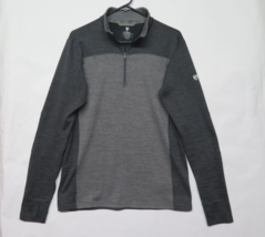 Kuhl Ryzer Shirt Sweater Quarter Zip Mock Neck Long Sleeve Gray Mens Medium 3112 - £25.77 GBP