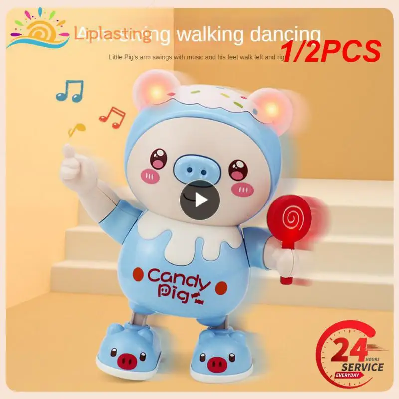 1/2PCS New Electric Dancing Pet Pig Toys With Swing Light Music Little Cute Pig - £12.00 GBP+