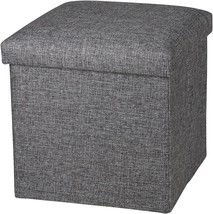 The Item Is The Nisuns Ot01 Linen Folding Storage Ottoman Cube Footrest Seat, - £29.85 GBP