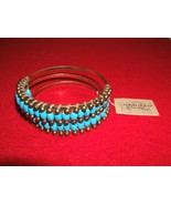 HANNAH GLOBAL WOODEN BEADED TURQUOISE CUFF BRACELET INDIA (NEW) - £7.75 GBP