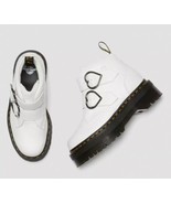 Dr. Martens Women&#39;s Devon Hearts White Leather PLATFORM Boots US 5 Buckl... - €62,07 EUR