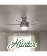 New Hunter Fan 46 inch Anslee Matte Silver Ceiling Fan w/ LED &amp; Pull Cha... - $192.28 CAD