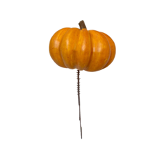 Vintage Orange Pumpkin Floral Pick Fall Halloween Decoration 3 x 4.5&quot; - £6.69 GBP