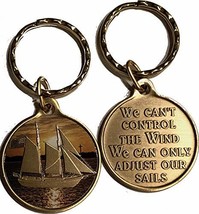 RecoveryChip Sailing Keychain We Can&#39;t Control The Wind We Can Only Adjust Our S - £9.30 GBP