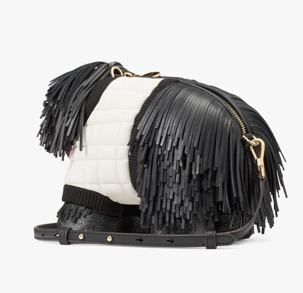 Kate Spade Shaggy Fringed 3d Dog Crossbody Clutch ~NWT~ Item image 6