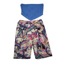 SHEIN 2 Piece Outfit Set Womens XS Multicolor Tube Top Shorts Pullover S... - £22.85 GBP