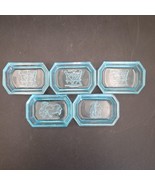 Lot Of Five (5) Antique Czech Glass Open Salt Cellar Dips Blue Glass Ita... - $176.37 CAD