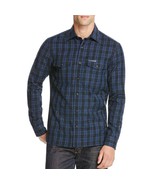 BURBERRY Men&#39;s Denton Check Long Sleeve Wool Blend Sport Shirt in Bright... - $187.20