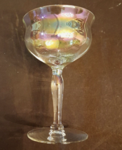 West Virginia Glass Iridescent Luster Champagne/Tall Sherbet Mcm Goblet Stemware - £15.52 GBP