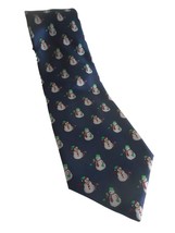 Silk Snowman Tie Blue necktie winter or Holiday - $447.04 MXN