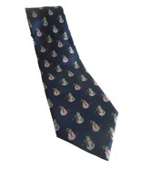 Silk Snowman Tie Blue necktie winter or Holiday - $23.99