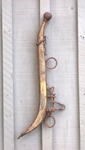 Antique Rustic Wooden Horse Hame Steel Ball Knob Farm Tool Western a - $544.47 MXN