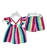 Old Navy Girls 18M-24M Multicolor Striped Flutter Sleeve Top &amp; Short Cot... - €18,92 EUR