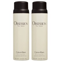 2 BOTTLES of Obsession Body Spray Perfume by Calvin Klein for Men 5.4 oz - £33.82 GBP