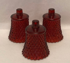 Vintage Homco votive cups ruby red diamond point glass Home Interiors lo... - £11.81 GBP