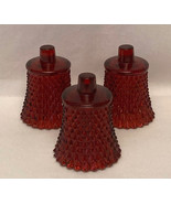 Vintage Homco votive cups ruby red diamond point glass Home Interiors lot of 3 - $15.00