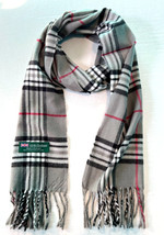 Men&#39; Womens Winter Warm Scotland Made 100% Cashmere Scarf Plaid Gray #B01 For Gi - £12.32 GBP