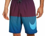 Nike Men&#39;s Horizon Stripe Vital Volley Swim Shorts in Lagoon Pulse-Small - $29.94