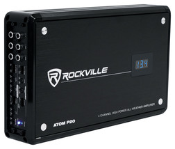 Rockville ATOM P20 1600w 4-Channel Marine/ATV/Car Bluetooth Amplifier+Volt Meter - £154.37 GBP