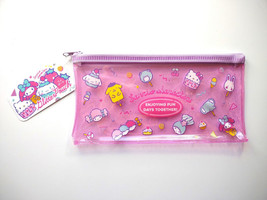 NWT Sanrio Purple Plastic Pouch Makeup Bag, Hello Kitty, Cinamoroll, Twin Stars - $8.55