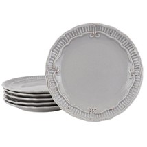 Modern Southern Home Capri 6 Piece 9 Inch Stoneware Embossed Dessert Pla... - $47.76