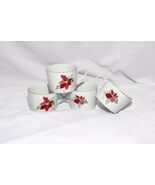 Block Spal Watercolors Poinsettia Cups Christmas Lot of 4 Xmas - $34.14 CAD