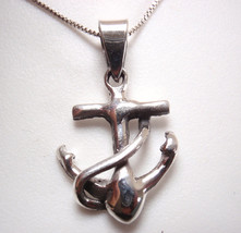 Anchor and Rope 925 Sterling Silver Pendant  boating sailing ocean beach boat - £9.31 GBP