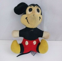 Vintage Walt Disney Productions Mickey Mouse 7&quot; Plush Collectible Rare - £10.07 GBP