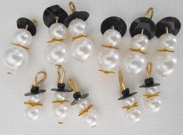 Westrim Mini Tree Pearl Snowmen Christmas Holiday Ornaments 11 Pc - £18.34 GBP