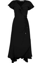 Bishop + Young tara wrap dress in BLACK - size M - £51.06 GBP