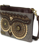 Brand NEW Chala Crossbody Purse w OWL Series in Brown Vegan Leather - $734.80 MXN
