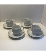 Mikasa Classic Flair White 4 Cups &amp; Saucers Calla Lily Coffee Tea - £27.25 GBP