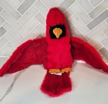 Vintage Cardinal Hand Puppet Folkmanis Furry Folk Puppets Made in USA Bird Wings - $34.60