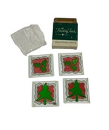 Christmas Glass Holiday Coasters Set Of 4 The Finishing Touch American G... - $12.86