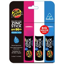 Sun Zapper Zinc Oxide Sunscreen - Pink, White &amp; Blue - SPF 50+ Very High Sun Pro - £43.02 GBP